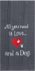 Kay Dee Dog Lover Embroidered Waffle Towel Set - Cotton - One Each You Had Me at Woof & Dog Love...