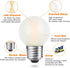 Dimmable 2 Watt Globe Frosted LED Light Bulbs 25W Equivalent, Warm White 2700K, A15/A50 LED Bulb, E26 Medium Base, Antique Filament Edison Decorat...
