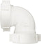 Plumb Pak PP55-5W Sink Drain Pipe Elbow with Reducing Washer, 90 Deg, 1-1/2 in, Plastic, 1 Count (Pack of 1)...