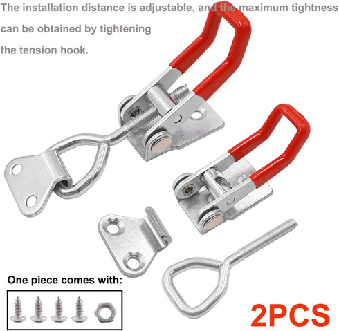 smseace 2 Pack Adjustable Toggle Clamp, 180Kg 400Lbs Holding Capacity Dedicated Button Clamp 4002, Quick Release Pull Latch?With Stainless Steel S...