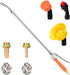 Sprayer Wand with 4 Different Types of Nozzles, Replacement Sprayer Wand with 1/4" & 3/8" Brass Barb for Most Sprayer Hoses, Built-in Stainless St...