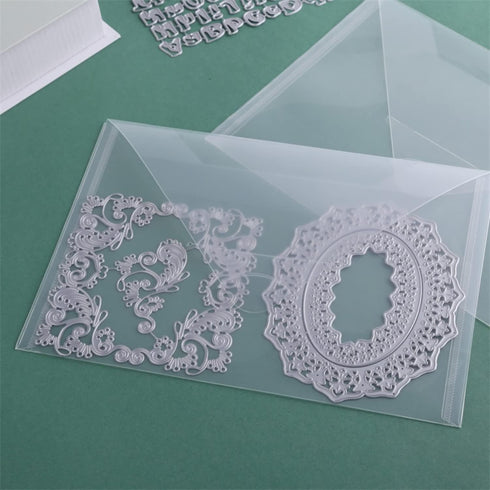 20 Pcs Large 10"X7" Stamp & Die Storage Pockets Resealable Clear Plastic Seal Bags Storagefor Cutting Dies Stencil Album Stamp Crafts for DIY Scra...