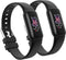 2 Pack Waterproof Bands Compatible with Fitbit Luxe Bands for Women Men, Classic Soft Sports Replacement Wristbands (Small 5.5" - 7.3", black/blac...