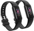 2 Pack Waterproof Bands Compatible with Fitbit Luxe Bands for Women Men, Classic Soft Sports Replacement Wristbands (Small 5.5" - 7.3", black/blac...