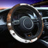 Faux Cowhide Print Steering Wheel Cover Non-Slip Neoprene Universal 15 Inch Car Steering Wrap for Women/Men...