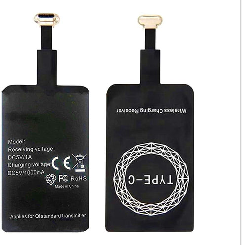 Wireless Charging Receiver Adapter with Qi Wireless Charging Receiver and Adapter Compatible with Google Pixel, Samsung, LG, and Other USB-C Andro...