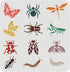 FINGERINSPIRE Butterfly Dragonfly Stencil 11.8x11.8 inch, Bee Ant Spider Worm Cockroach 12 Patterns Animal Stencil, Reusable Large Stencils for Pa...