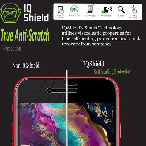 IQShield 2 Pack Screen Protector for iPhone SE (2022/2020,3rd/2nd Gen) Anti-Bubble Clear TPU Film...