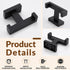 APLusee Double Robe Towel Hook, Stainless Steel Square Dual Coat Hook, Utility Bath Kitchen Storage Hanger Holder, Matte Black...