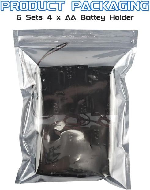 WMYCONGCONG 6 PCS 4 x 1.5V AA Battery Holder Case Box with Black Red Wire Leads...