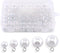 Swpeet 90Pcs 8mm 10mm 12mm 14mm 16mm White Pearl Bead Cap Half Ball Dome Metal Circle Hook Buttons Assortment Kit for Crafting Sewing Scarpbooking...