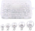 Swpeet 90Pcs 8mm 10mm 12mm 14mm 16mm White Pearl Bead Cap Half Ball Dome Metal Circle Hook Buttons Assortment Kit for Crafting Sewing Scarpbooking...