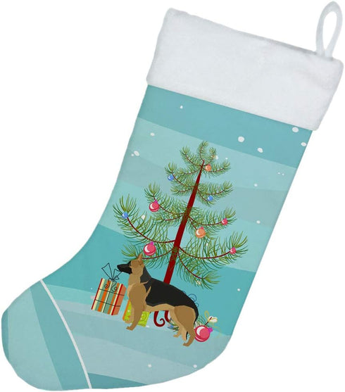 Caroline's Treasures CK3540CS German Shepherd Christmas Tree Christmas Stocking Fireplace Hanging Stockings Christmas Season Party Decor Family Ho...