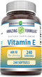 Amazing Formulas Vitamin E Supplement | 400 IU Per Serving | 240 Softgels | Non-GMO | Gluten-Free | Made in USA...
