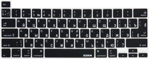 XSKN Russian Language Silicone Keyboard Cover Skin for 2019 2020 MacBook Pro 16.2 13.3 inch with Touch Bar and Touch IDA2141 A2251 A2289 A2338 M1 ...