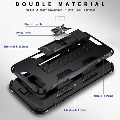 iPhone 8 Plus Case 7 Plus 6 Plus Case with Screen Protector Military Grade Built-in Kickstand Case Holster Armor Heavy Duty Shockproof Cover Prote...