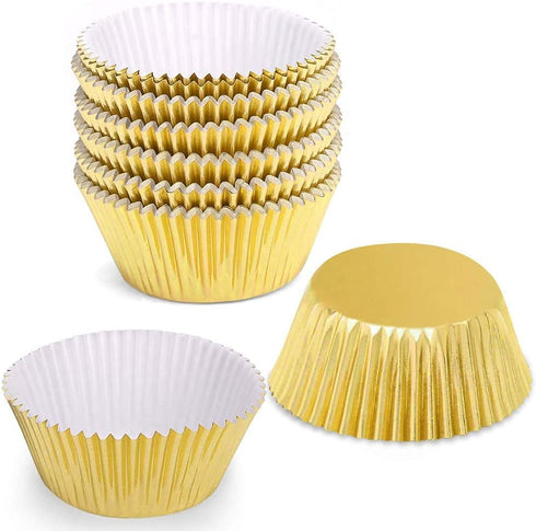 Gifbera Gold Foil Muffin Cupcake Liners/Baking Cups Standard Size, 100-Count...