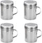 (Set of 4) 10 Ounce Stainless Steel Dredge with Handle, Salt, Pepper, Spice, Sugar Shaker Set...