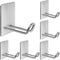 Self Adhesive Hooks Heavy Duty, Large Stainless Steel Towel Hooks, No Drill Sticky Hooks, Long Stick on Shower Wall Hooks for Hanging Hat Coat Key...
