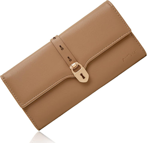 Large Capacity Trifold Clutch Wallet for Women – Handmade, RFID Blocking, Handbag with Cash, Coins, Credit Cards Compartments - Simple, Cute Purse...