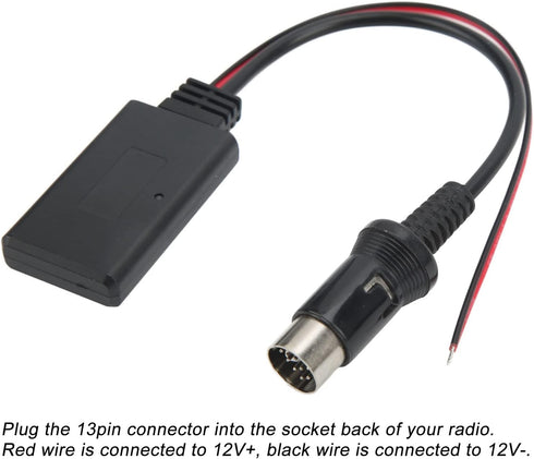 13Pin Wireless Audio Adapter,KIMISS ABS Bluetooth 5.0 Module Wireless Audio Cable Adapter Car Radio Stereo Parts for Kenwood......
