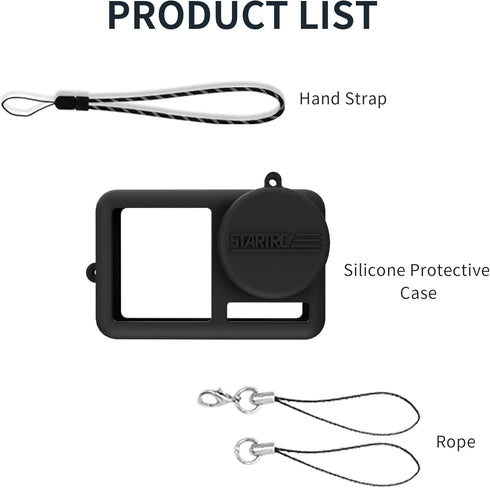 Silicone Protective Sleeve Cover for DJI Osmo Action 4/Action 3 Camera Len Protector Cap Osmo Action 3/4 Camera Accessories with anti-lost rope...