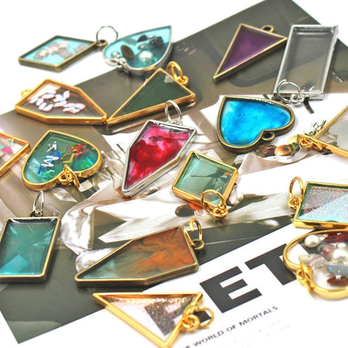 60 Pcs Bezels for Resin, Geometric Hollow Resin Frames Mold Frame Pendants Craft Open Bezels for Resin Jewelry Making, Necklaces Earrings Making S...