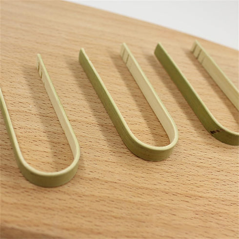 10pcs 3.9inch(10cm) Wooden Tongs Disposable Cooking Utensils Mini Bamboo Tongs Natural Toast Tongs for Cooking...