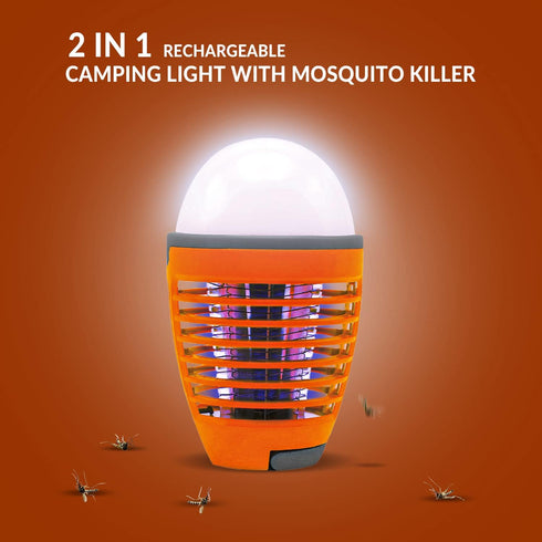 Himalayan Glow 2 in 1 Electric Bug Zapper Light Bulb, Outdoor Camping Lantern Rechargeable with Mosquito Zapper, Portable Waterproof, 1000 Volts, ...