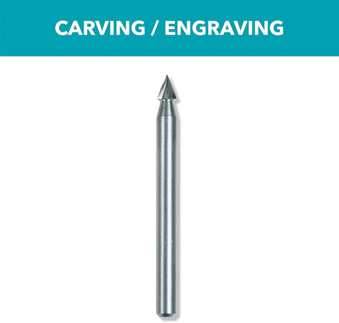 Dremel 118 Rotary Tool Accessory Carving Bit- Perfect for Wood, Plastic, Linoleum, and Soft Metals, Gray, 1/8 in...