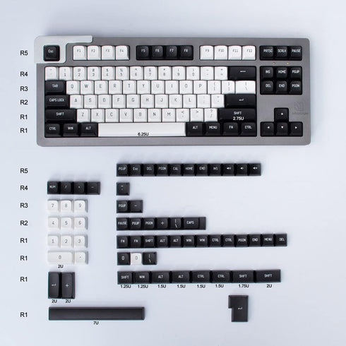 Black and White Keycaps Set 150 Keys MSA Profile Doubleshot Custom Keycaps for Cherry MX Gateron Kailh Box Switches Mechanical Gaming Keyboard...