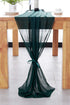 Dark Green Table Runner Chiffon Fabric Sheer 27X120 inches Long Table Linen for Wedding Party Banquets Bridal Home Table Arches Cake Table Decorat...
