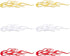 SUPERFINDINGS 6PCS 3 Colors 8x1.9Inch Flame Decals Plastic Flame Car Stickers Decals for Motorcycle Car Window Wall...