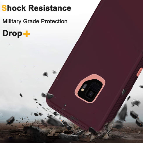 Annymall for Samsung Galaxy S9 Case with Screen Protector, Full Body Heavy Duty Shockproof Drop-proof Phone Case Rugged Triple-Layer Defender Prot...