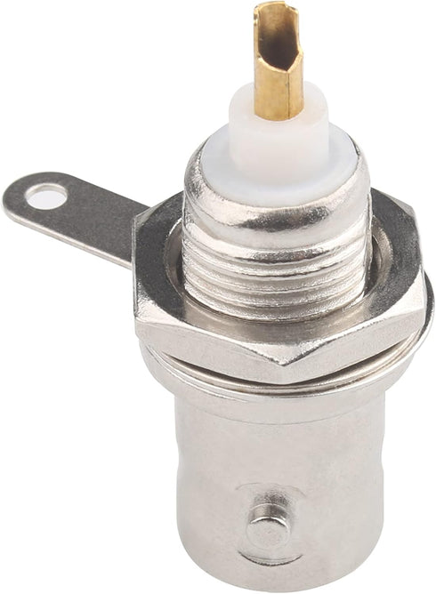 BNC Female Panel Mount Connector 25 Pcs BNC Chassis Female Nut Bulkhead Panel RF Connector Solder Jack Adapters for RG58 RG59 RG6 RF Coaxial Cable...