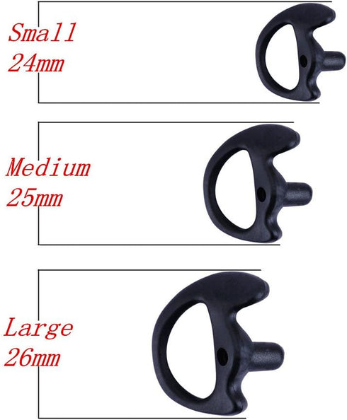Replacement Earmold Earbud Earplug for Motorola Kenwood Two-Way Radio Air Acoustic Coil Tube Audio Kits (Black, Small)...