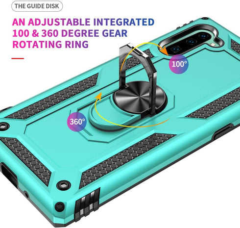 for Samsung Galaxy Note 10 Case, Note10 Case with HD Screen Protectors, Military-Grade Metal Ring Holder Kickstand 15ft Drop Tested Shockproof Cov...