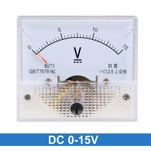 uxcell® DC 0-15V Analog Panel Voltage Gauge Volt Meter 85C1 2.5% Error Margin...