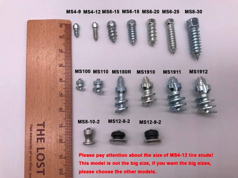 Marrkey 12mm Carbide Screw Tire Studs Snow Spikes Anti-Slip/Anti-ice for Car/Snowmobile/Tractor/ATV/UTV/Motorcycle/Short Lug/Bicycles/Shoes with I...