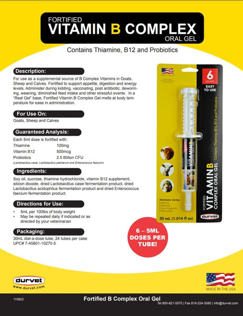 Durvet Vitamin B Complex 30ml...
