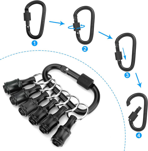 6PCS 1/4 Inch Bit Holder Keychain, Hex Shank Screwdriver Drill Bit Holder Key Chain Extension Bar, Screw Adapter Quick Release Hand-Held Impact So...