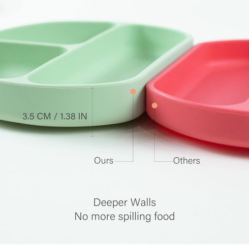 Yooforea Platinum Silicone Baby Suction Plate (Upgraded), Baby Led Weaning Plate, 100% Food Grade Silicone, Non Sticky Stain Resistant by UV Treat...