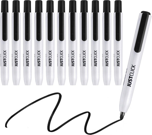 carrotez Retractable Dry Erase Markers, Low Odor Whiteboard Markers, Bullet Tip, Thin Barrel, 12 Count, Black...