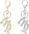 Constellation Keychain,2 Packs Gold and Silver Zodiac Creative Crystal Keychain,Novelty keychain Accessories...