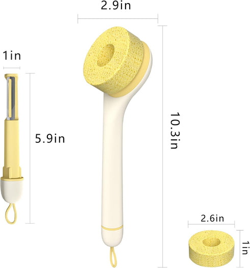 Vegetable Cleaner Brush Fruit Scrubber Brush Good Grip Long handle Food Cleaning Sponges Brush Multifunctional Kitchen Gadgets with Peeler Veggie ...