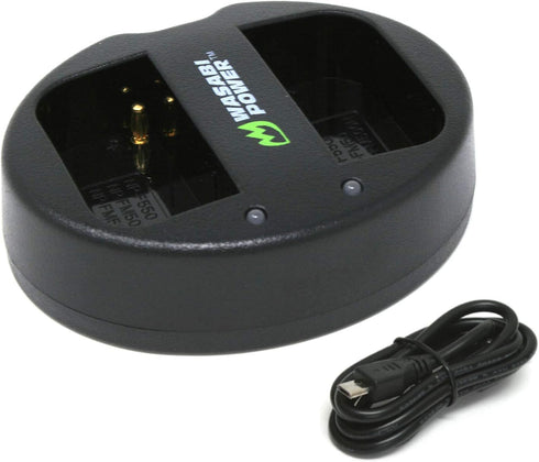 Wasabi Power Dual USB Battery Charger for Sony NP-F330, NP-F550 NP-F570 NP-FM55H NP-FM500H (L Series, M Series)...