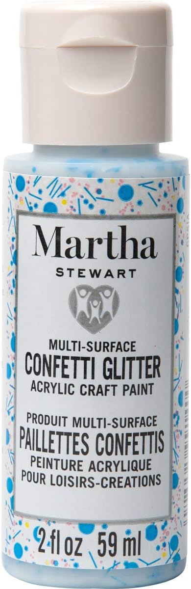 Martha Stewart Crafts Family Friendly Multi-Surface Confetti Glitter Acrylic Craft Paint, Sapphire Celebration...