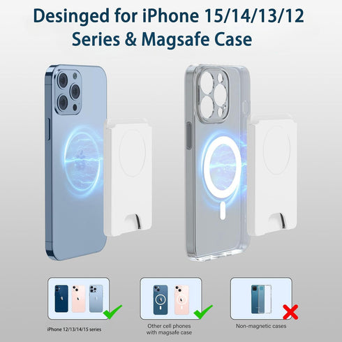 AUROX Magnetic Wallet Compatible with Magsafe Wallet for iPhone 15/14/13/12 Series Magnetic Card Wallet Holder Compatible with PopSocket Phone Gri...