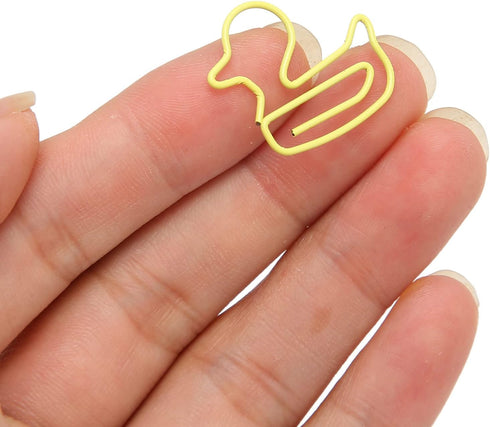 100 PCS Yellow Duck Shaped Paper Clips Metal Cute Fashion Paper Clips for Students Kids Teachers...