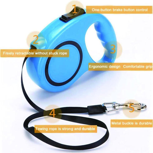 Pet Leash for Pet,10 FT Pet Walking Leash with Anti-Slip Handle,Strong Nylon Tape,Tangle-Free,One-Handed One Button Lock & Release,Suitable for Sm...